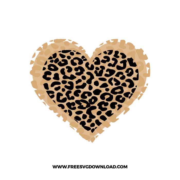 Leopard Louis Vuitton Heart SVG, Leopard LV SVG PNG DXF cut file for cricut