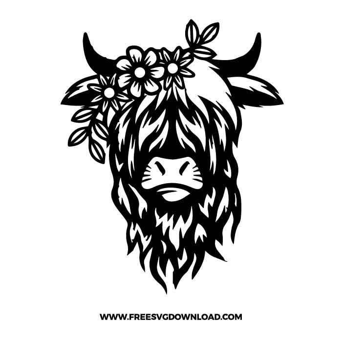 Highland Cow SVG & PNG Free Download 2 | Free SVG Download