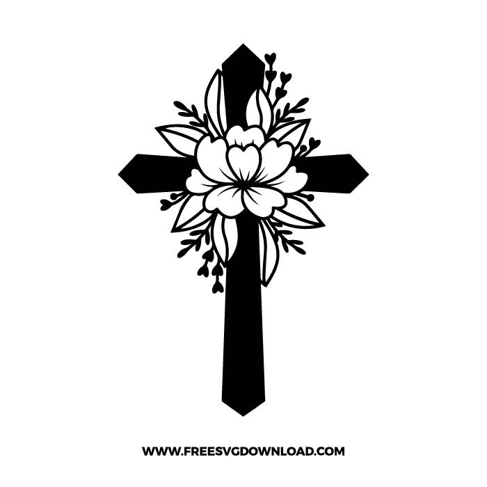 Floral Cross free SVG & PNG Christian cut files | Free SVG Download