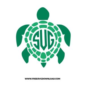 Turtle Monogram Free SVG File