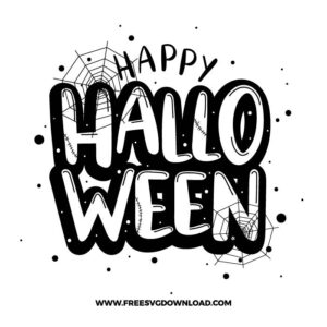 Happy Halloween Spider Web Free SVG File
