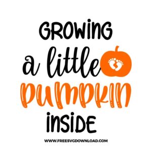 Growing a Little Pumpkin Inside Free SVG File