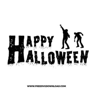 Happy Halloween Zombie Free SVG File
