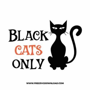 Black Cats Only Free SVG File