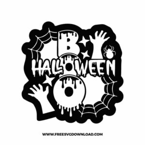 Boo Halloween Spider Web Free SVG File