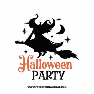Witch Halloween Party Free SVG File
