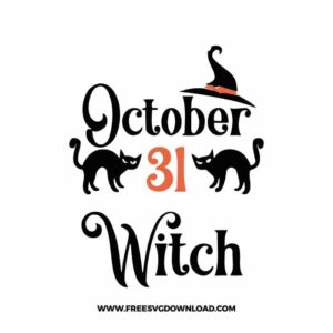 October 31 Witch Free SVG File