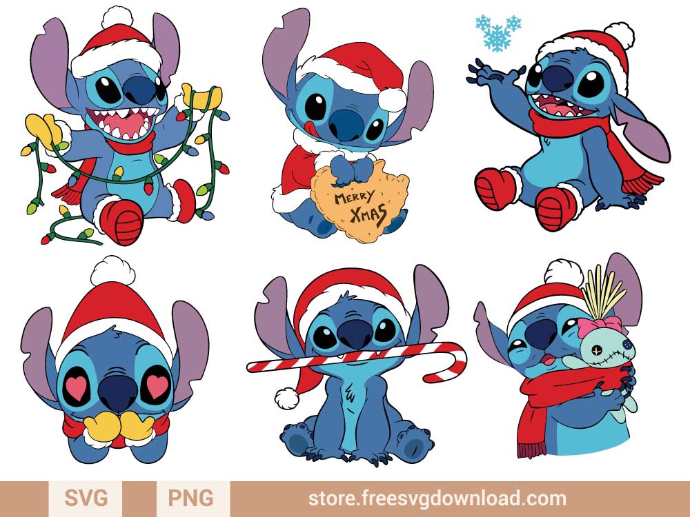 Pink Stitch Merry Christmas SVG, Disney Lilo Stitch Christmas SVG, Pink  Christmas Wreath DXF SVG PNG EPS