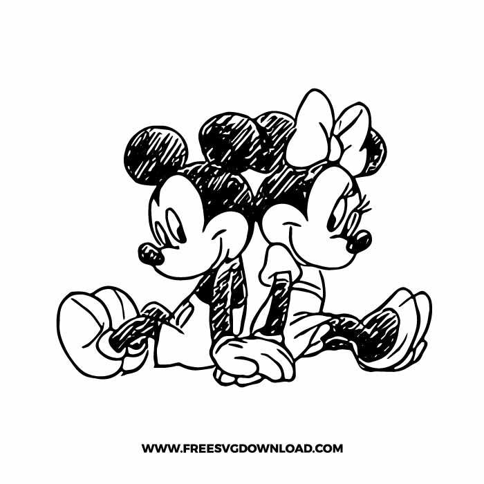 minnie and mickey mouse kissing drawings