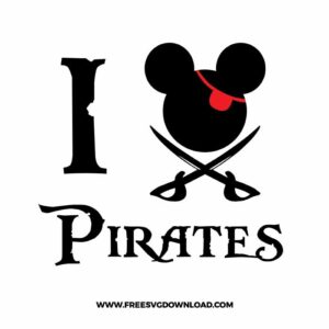 Mickey I Love Pirates SVG Cut File