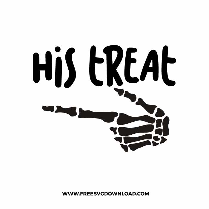 His Treat Skeleton SVG & PNG Free Halloween Cut Files