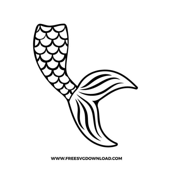 Mermaid Tail Outline SVG & PNG free cut files | Free SVG Download