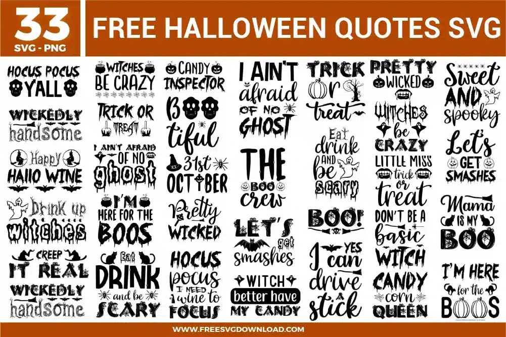 Halloween Quotes Free SVG Files