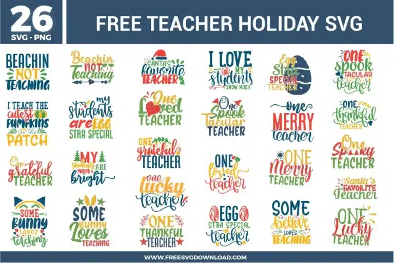 Teacher Holiday Free SVG Files