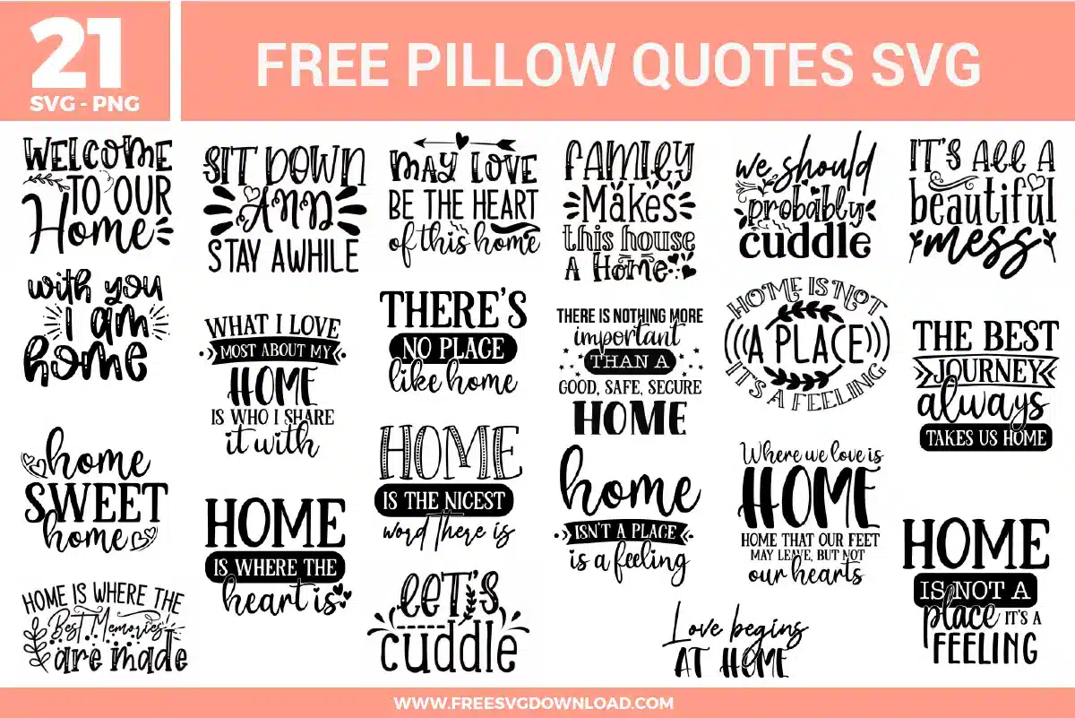 Pillow Quotes Free SVG Files | Free SVG Download