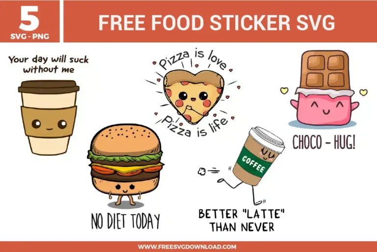 Food Sticker Free SVG Files | Free SVG Download