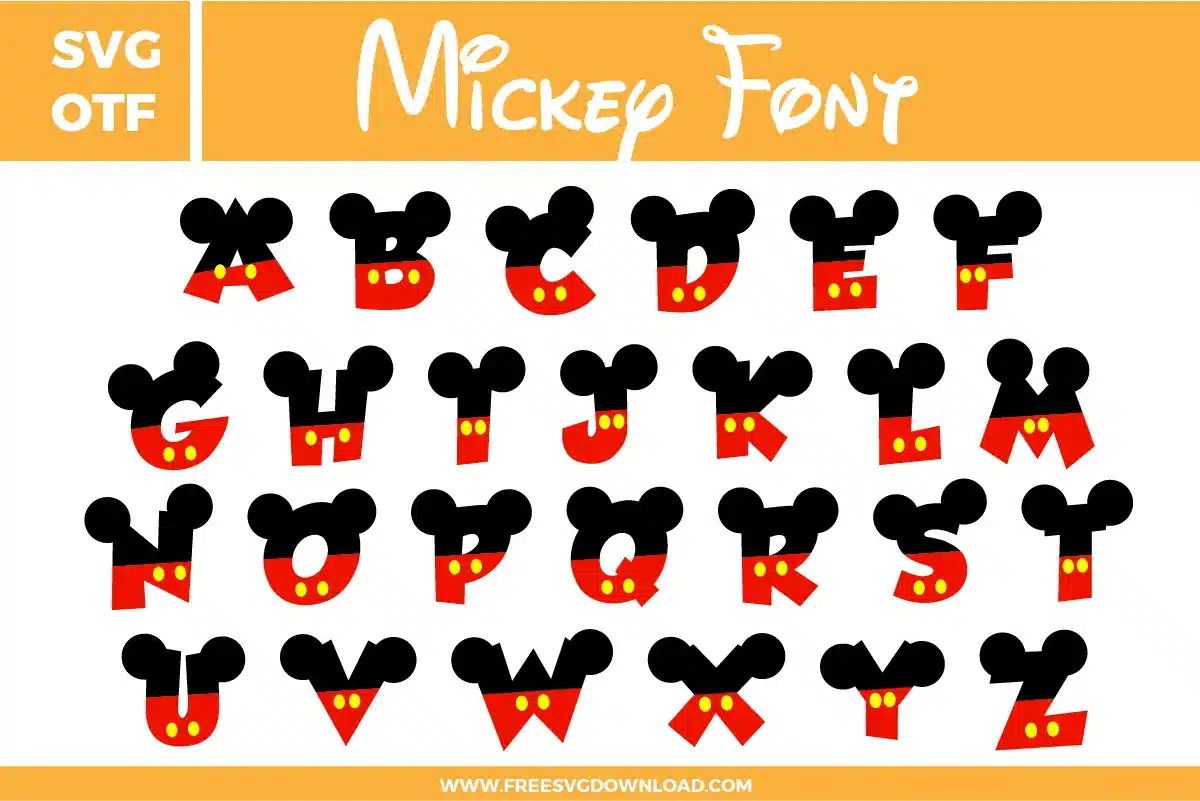 Mickey Font Free SVG File | Free SVG Download