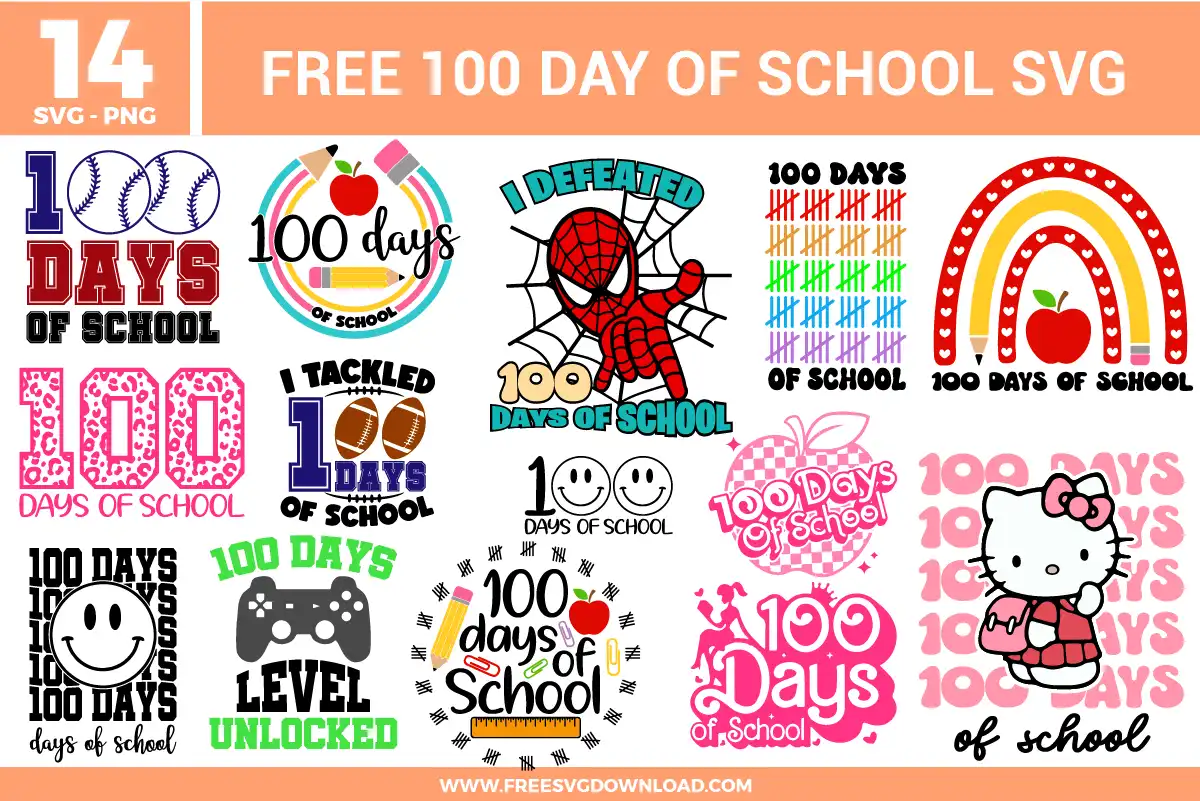 100 Days Of School Free SVG Files | Free SVG Download